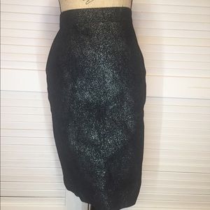 Real suede leather vintage pencil skirt